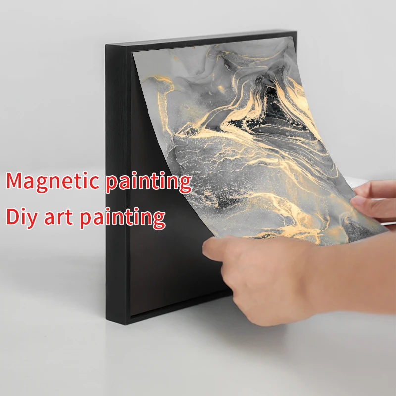 Wholesale Art Prints photo frame  modern gold abstract wall art oil painting for home decor living room marcos de fotos