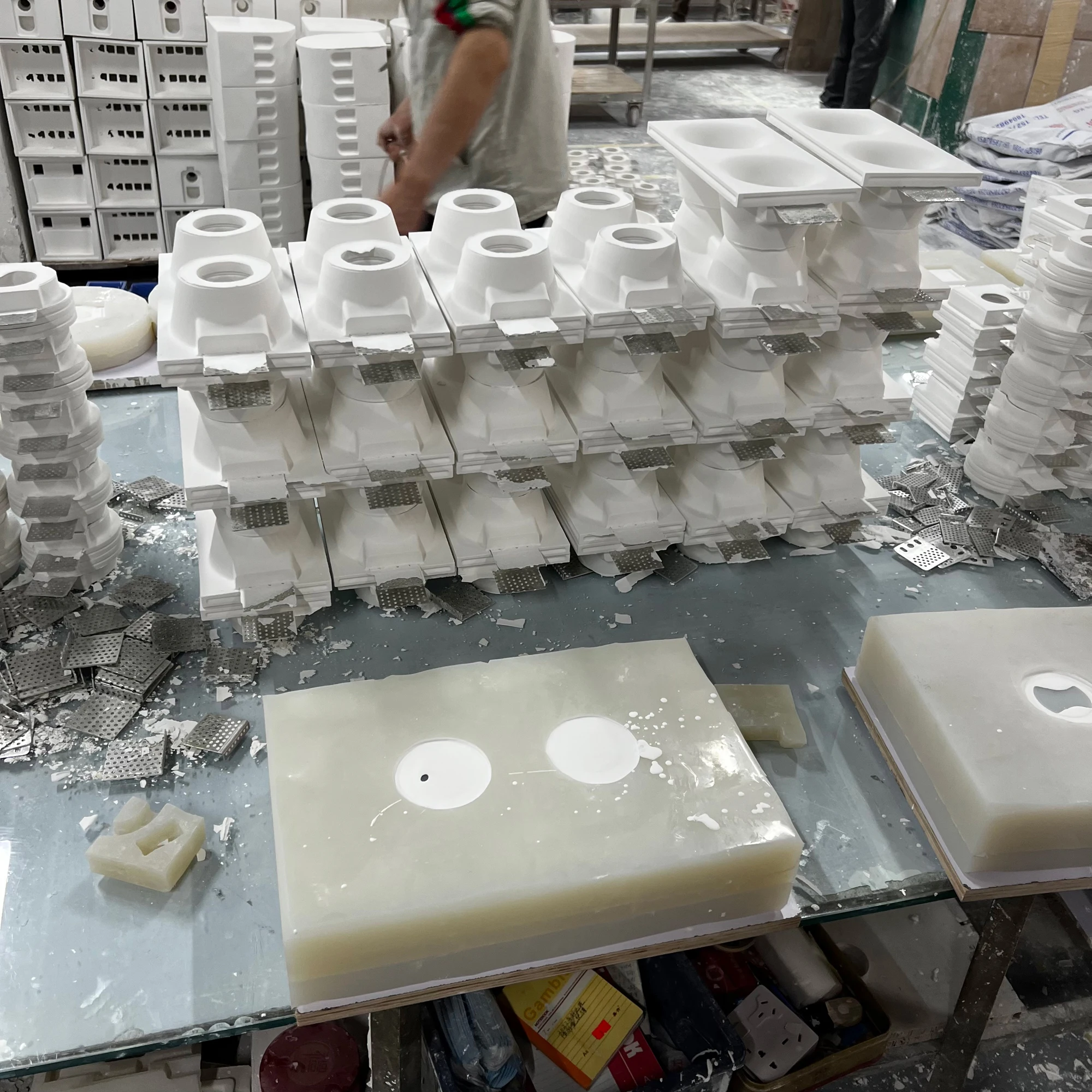 7W 10W Gypsum Led Lights Square Gypsum Trimless Recessed Led Ceiling Light Downlight Ceiling Recess Mounted Plaster Lamp