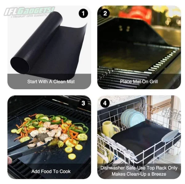 Heat Resistance Easily Cleaned barbecue accessories bbq grill mat Non-stick  Grill Mat  in 0.13mm thick 40*33cm size