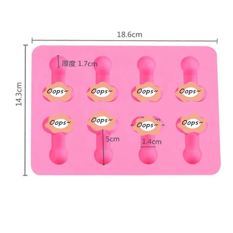Cute Fun New Shaped Large Silicone Cake Soap Chocolate Jelly Candy Penis design Mold Ice Cube Tray for Party Tool Set
