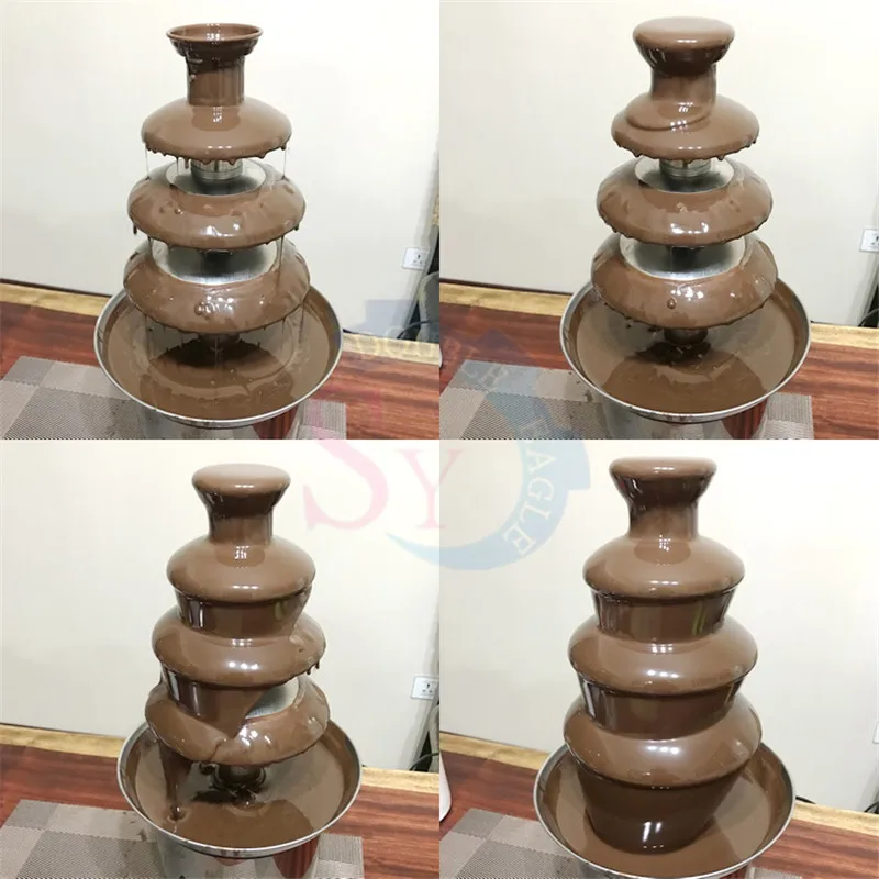 110v New Type Commercial Mini Chocolate Fountain Machine/Home Use 4 Tier Chocolate Spraying Machine