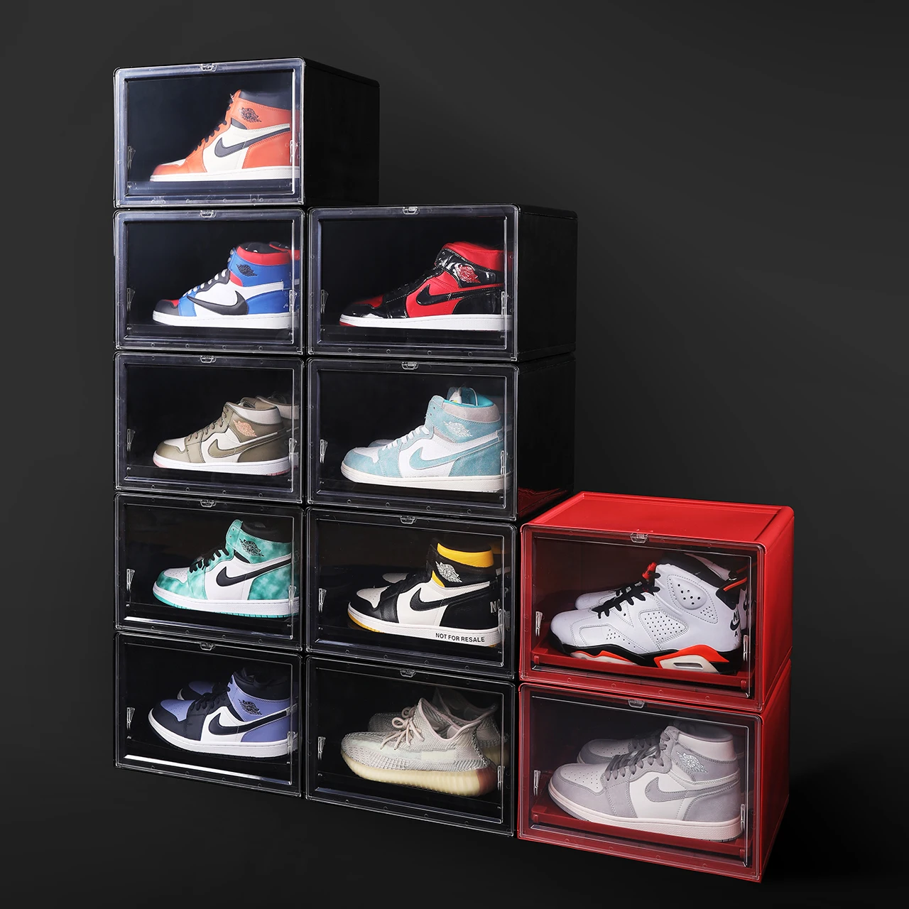 Haixing Wholesale Eco Friendly Plastic Sneaker Storage Shoe Box Foldable Clear Shoes Case Shoebox Organizer