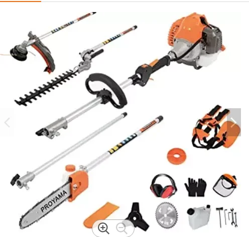 42.7cc 5 in 1 Multi Functional Grass Brush Cutter,Gasoline Hedge Trimmer,Weed Wacker Eater,Pole Saw,Whipper Snipper