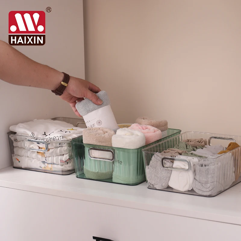 Stackable kitchen cabinet dividers containers seasoning basket cosmetic holders plastic storage organizers for toys and snacks