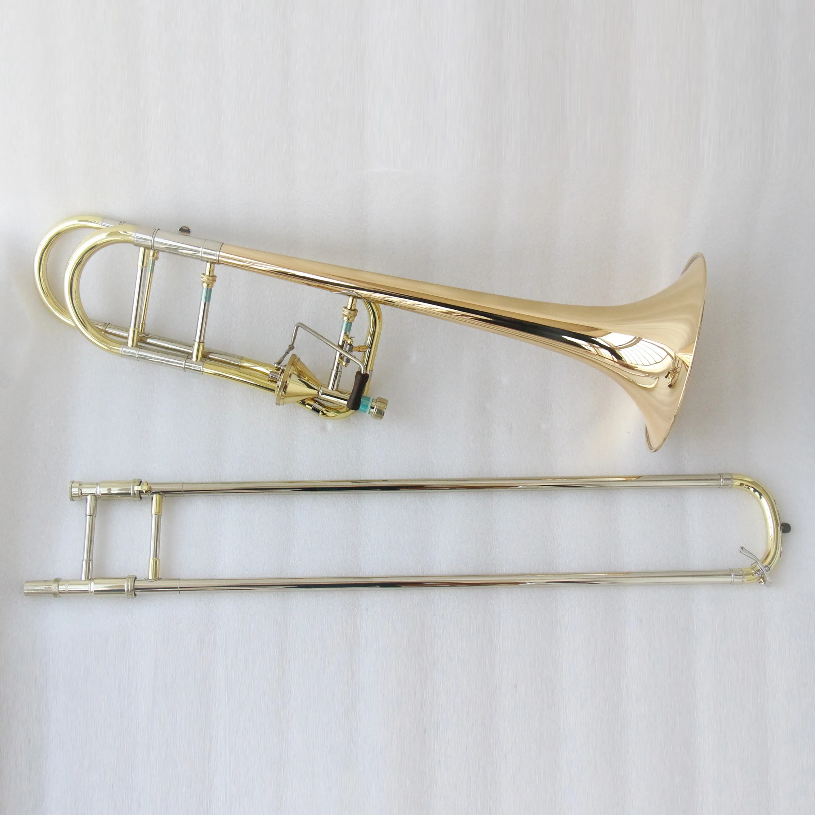 Gold lacquered Thayer valve trombone instrument Bb/F high quality trombone