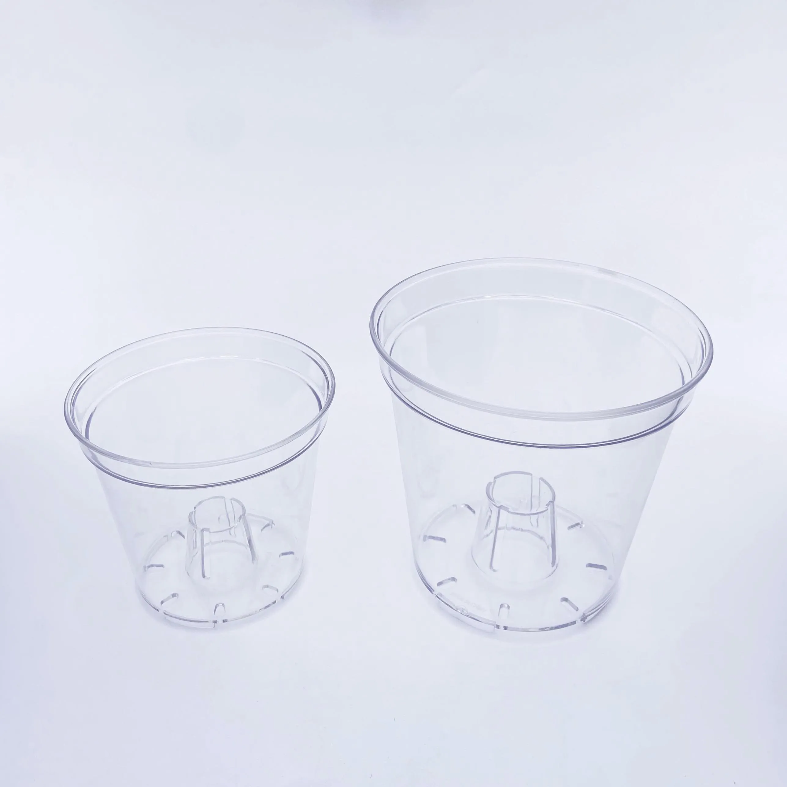 Good Quality Garden 4.5/5.7 Inch Plastic Thick High Transparent Round Orchids Plant Planter Pot