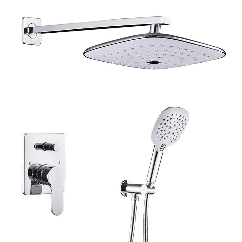 Family Bath Dual Mode Concealed Shower Set, Hidden Wall Mounted Hotel Shower Set