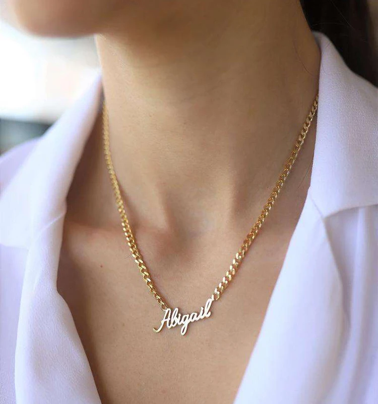 Customized China Manufacturer Wholesale Fashion Gold Plated Stainless Steel Necklace Jewelry