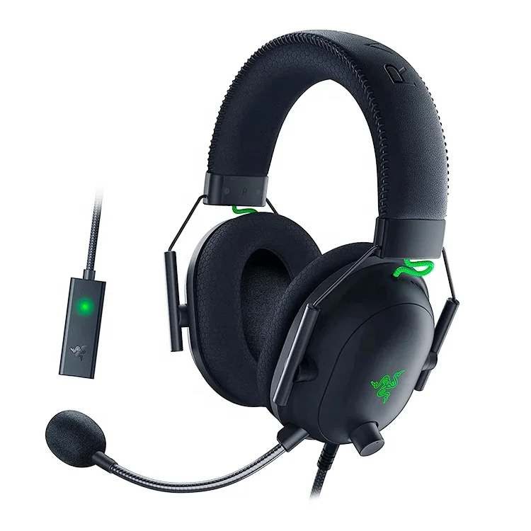 BlackShark V2 Gaming Headset For Razer THX 7.1 Spatial Surround Sound 50mm Drivers Detachable Mic Wired Gaming RGB Headphones