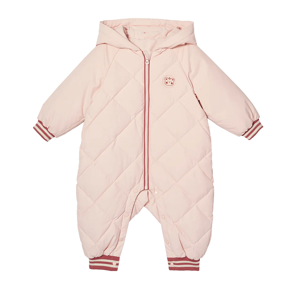 Custom Wholesale Baby Girls Down Rompers Warm Winter Children Puffer Down Jackets Coats Full Cute 100% Polyester Print Jingyu