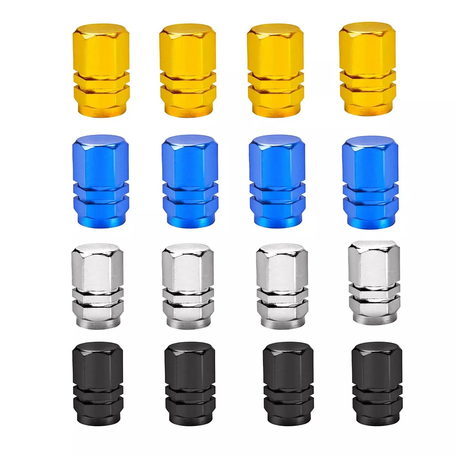 High Quality USA Flag Logo Car Air Tire Valve Cap Custom Zinc Alloy Metal Wheel Stems Caps CNC Machined Black Silver Color