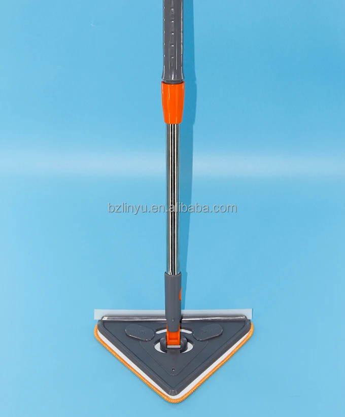 Швабра для окон двойного назначения с регулируемой ручкой утолщенная Влажная и сухая треугольная вращающаяся швабра новый дизайн