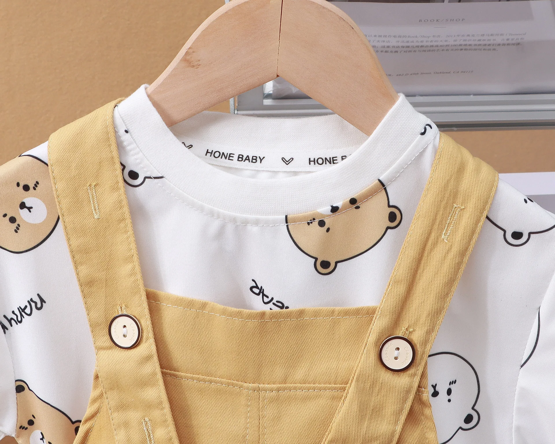 Boys and girls baby summer half sleeve new baby overalls two sets of outing clothes