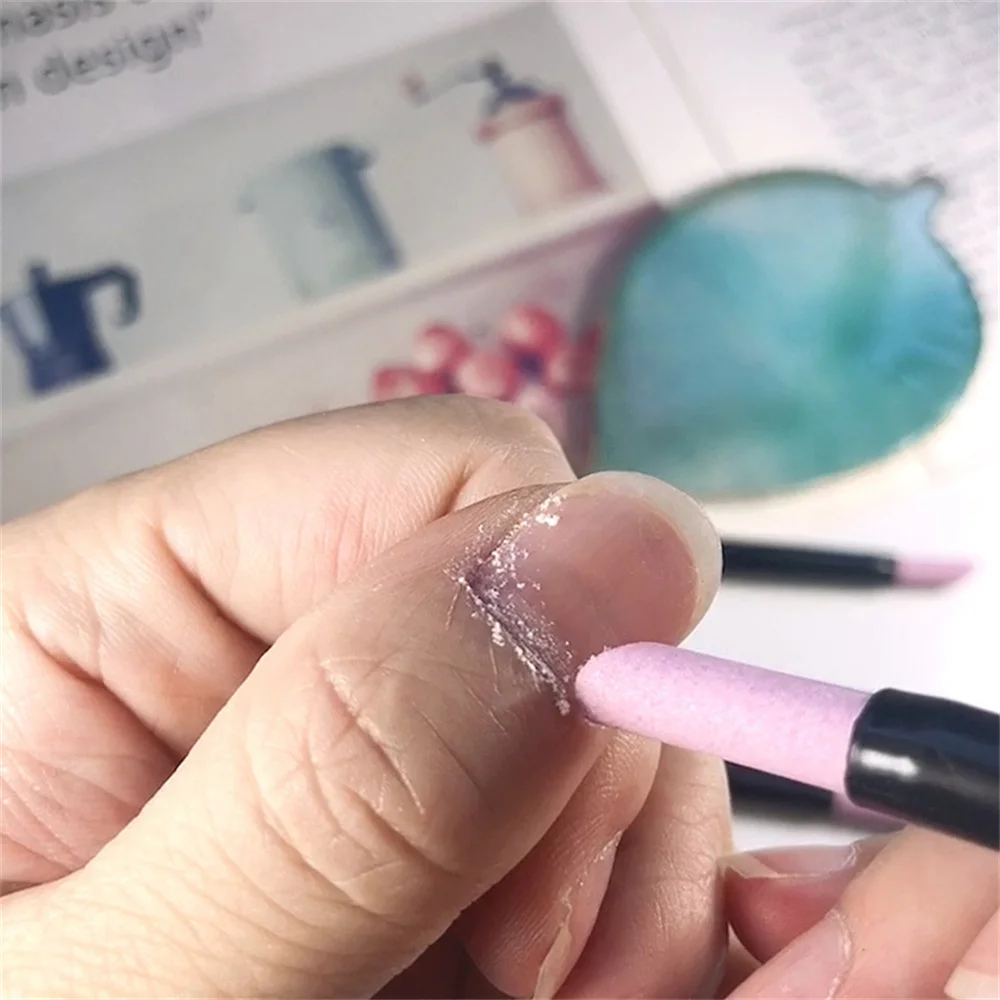 Ручка с кварцевым камнем для удаления кутикулы, толкатель, триммер с черной ручкой, пилка для дизайна ногтей, инструменты для маникюра