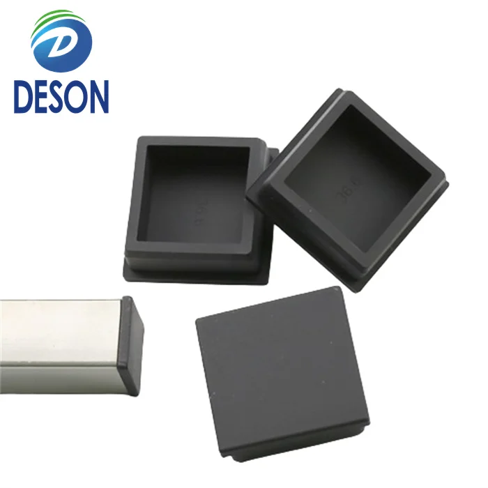 Deson High Temperature Silicone Rectangular Plastic Pe Square Pipe End Caps Tubing Insert Plugs Black Part Rubber Plug