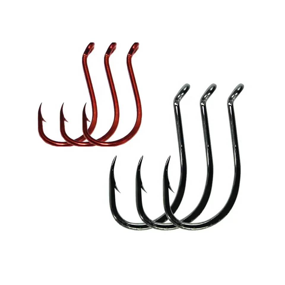 High Strength black red colour barb low price nice fishing hooks 8211