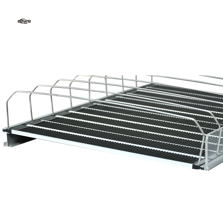 Supermarket Rack Feed Plastic Roller Refrigerator Cooler Freezer Gravity Roller Shelf For Display Shelves