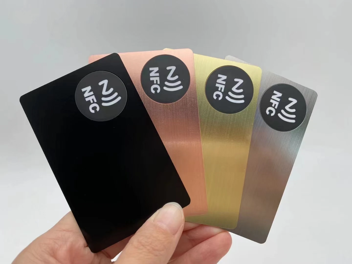 Hot Sale Custom Printed Logo Plating Matte Black Etched NFC Chip Metal Business Cards