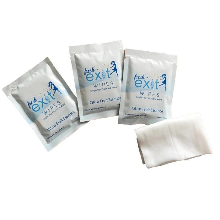Individual single use flushable wet wipes for women personal cleaning use