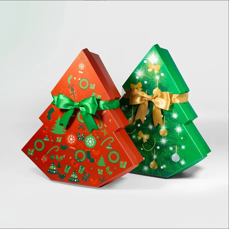 Ccustom Christmas tree shaped Cardboard Box Candy Packaging Cookie Packing Christmas Advent Calendar Box For Chocolate