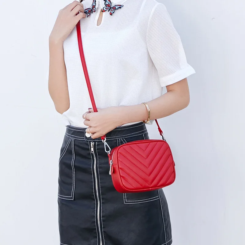New product zipper camera shape square soft PU flap small crossbody bag with straps