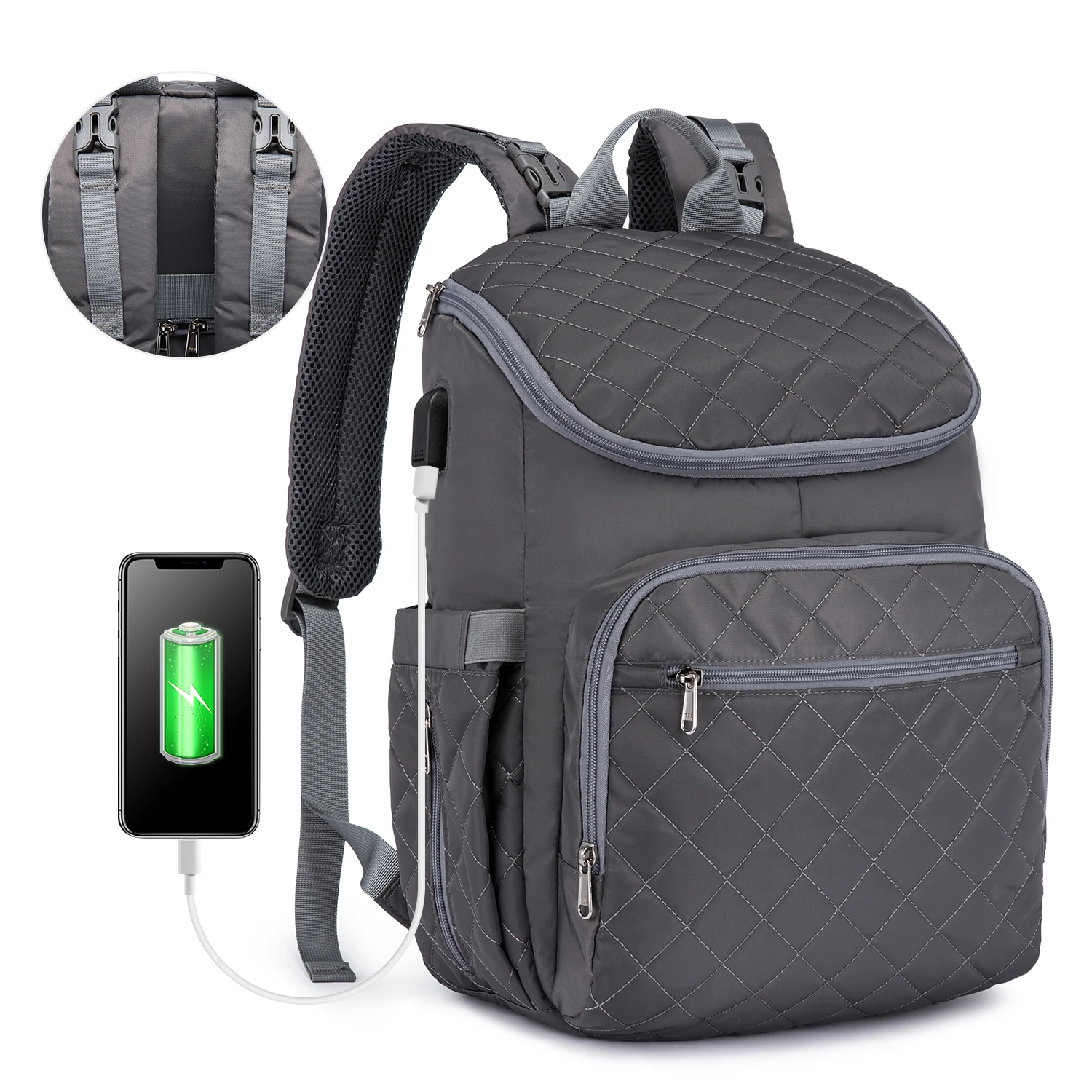 Wholesale Waterproof Portable Changing Pad baby diaper bags Travel BackPack Stroller Straps unisex Stylish diaper Backpacks