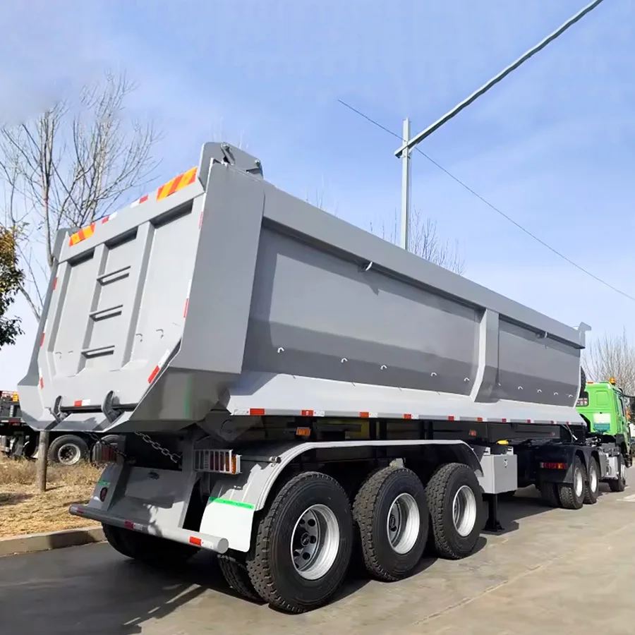 Factory Direct Sale Hydraulic Cylinder 3 Axle 30 40 50 Ton Rear Trailer Tipper Truck Dump Semi Trailers