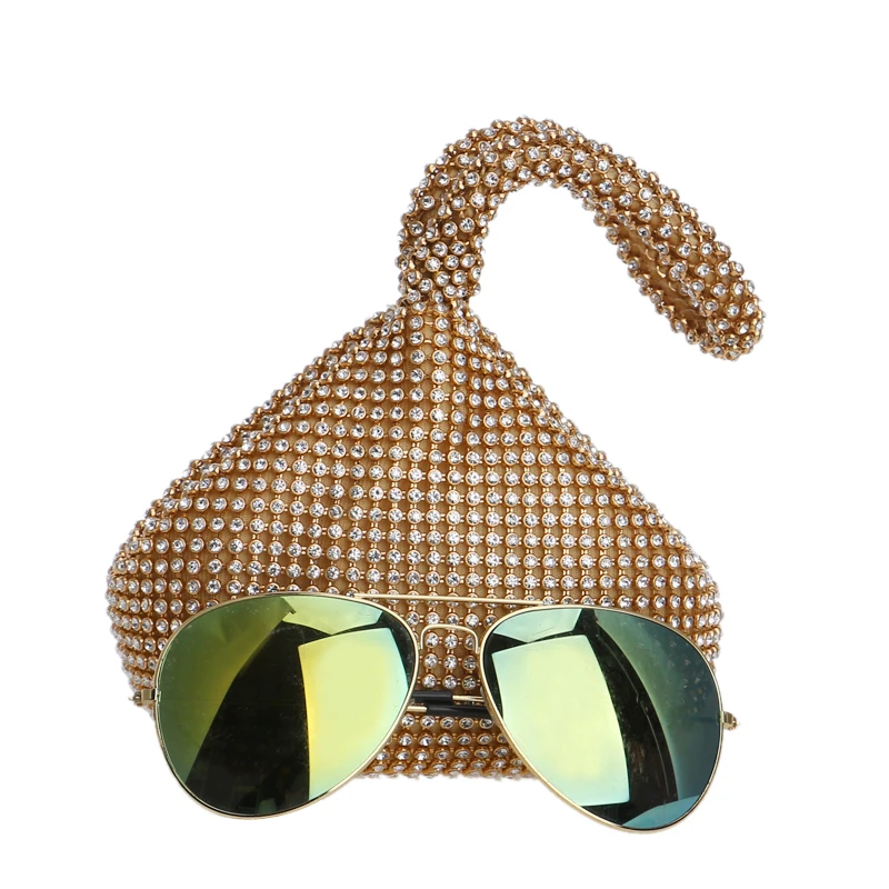 Sparkle metal evening clutch for women high quality clutches customize luxury dinner bag diamond crossbody bag rhinestone bags