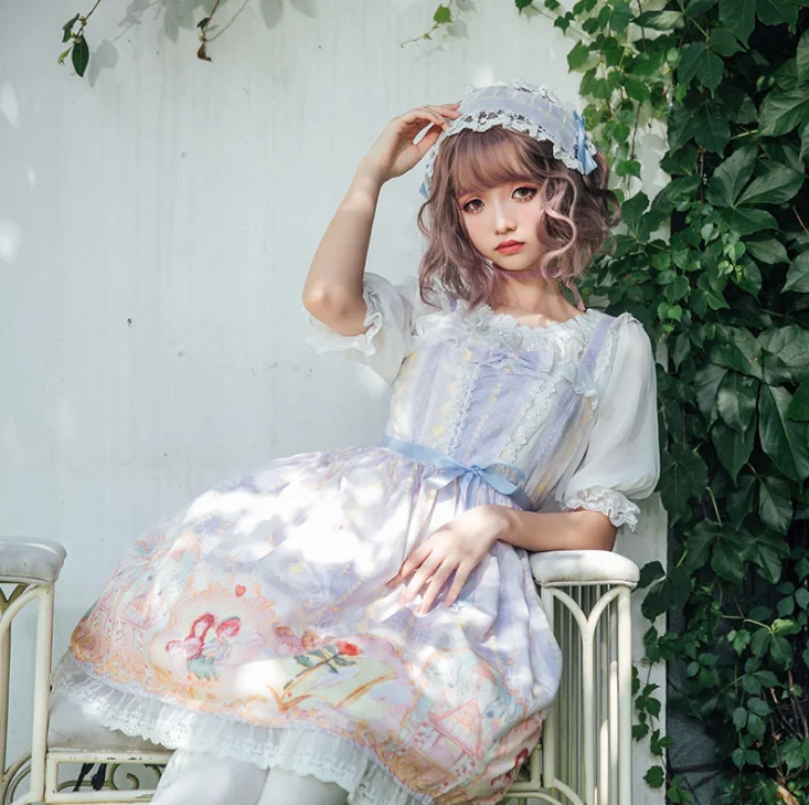 Lolita summer angel sweet girl princess dress Lolita dress fluffy dress girl lolita