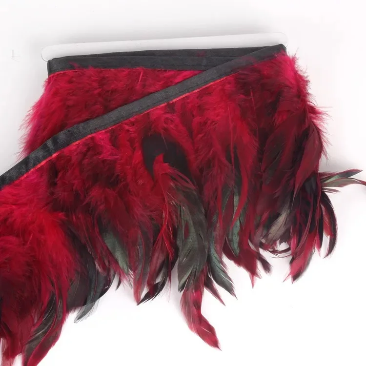 Natural Dyed Coque Tails Feather Trim For  Headdress, Costume, Carnival Feather Trim