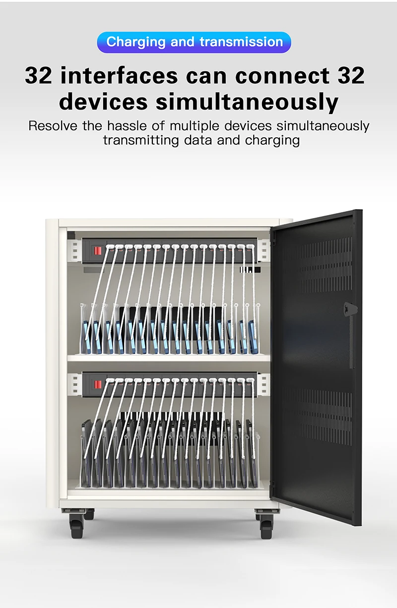 Tripp Lite 32-портовый Образовательное оборудование зарядная тележка для планшета металлическая сталь шкаф хранения