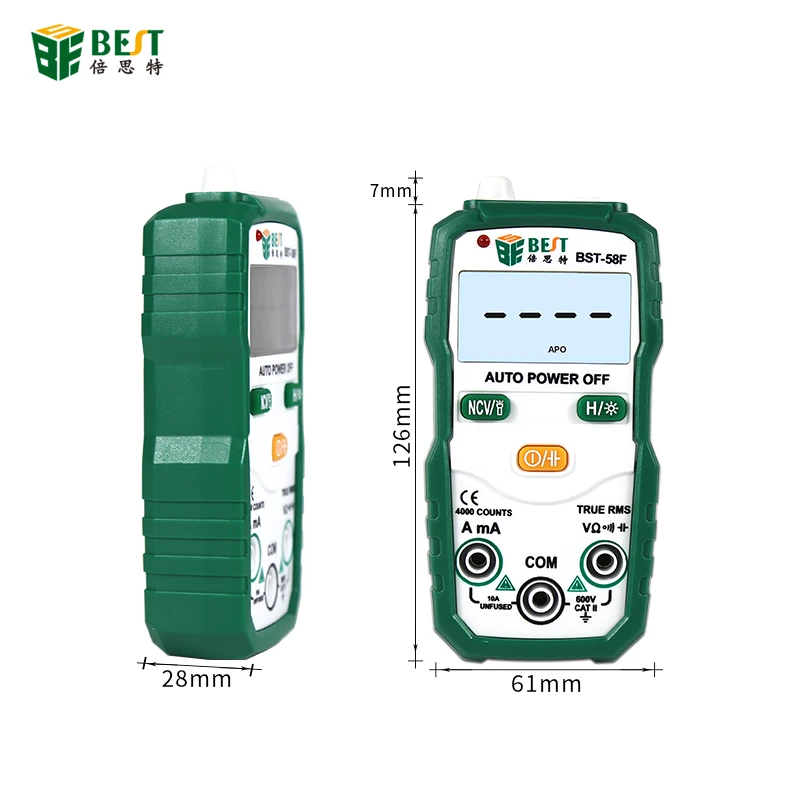 Digital Multimeter tester autoranging True rms automotriz multimetro with NCV DATA HOLD LCD backlight+Flashlight