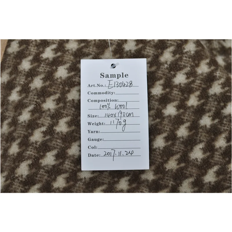 BLUE PHOENIX wool blanket bed 100%  merino wool Houndstooth winter warm suede bound edge fluffy brushed  luxury