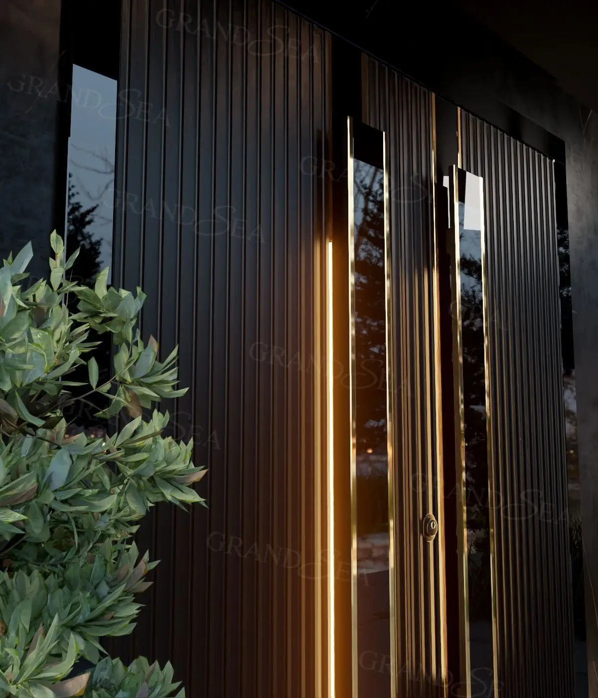 Top Grade Metal Exterior Door Front Entry Door Villa Aluminum Modern Stainless Steel Front Entry Pivot Door For Houses