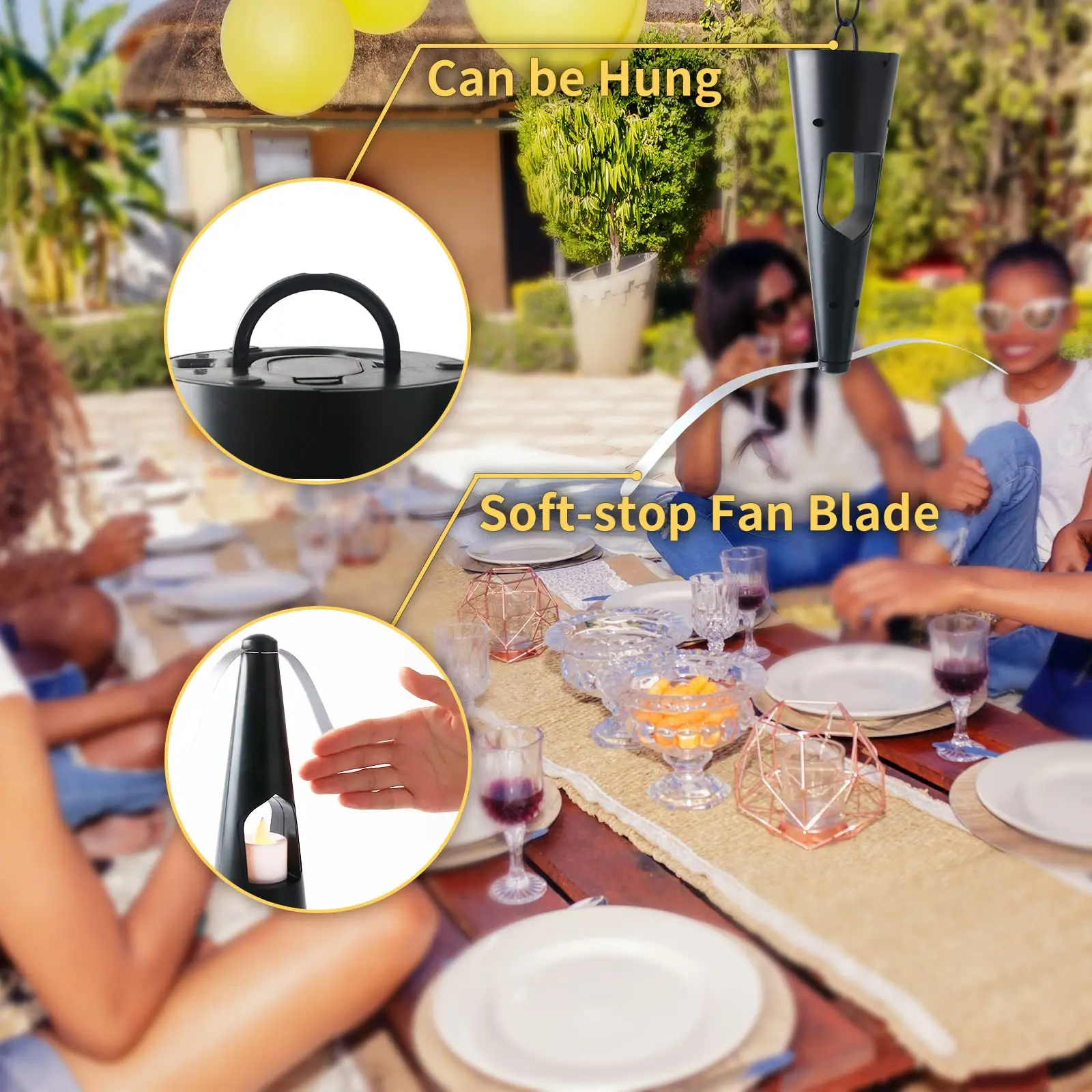Factory Direct Tabletop Hanging USB Battery Indoor Outdoor BBQ Mosquito Fly Repeller Fan Pest Repeller