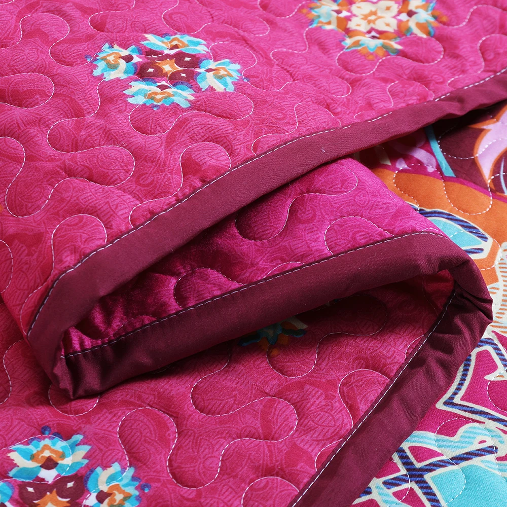 King Size Custom Print Quilt Set Luxury Quilt Bed Sheets Soft Quilted Bedding Set