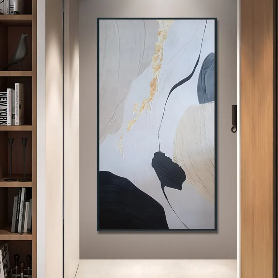 Original Art Luxury Style Abstract Art Canvas Modern Black and White Wall Picture Home Decoration Handmade Painting