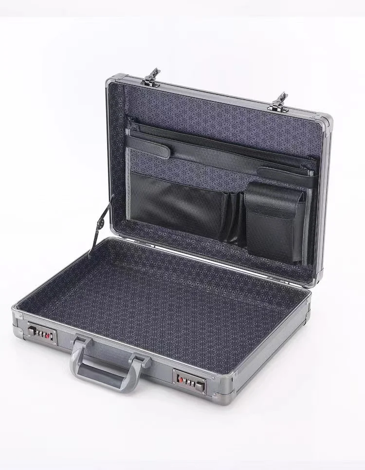 High quality in stock easy carry case grey color storage aluminum case for document