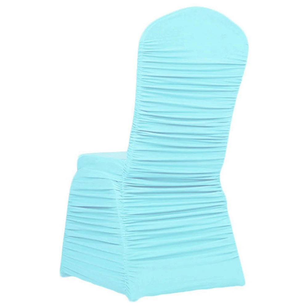Wholesale Wedding Pleated Seat Chair Cover Pleated  Multiple color styles Cheap Wedding Banquet Chair Cover