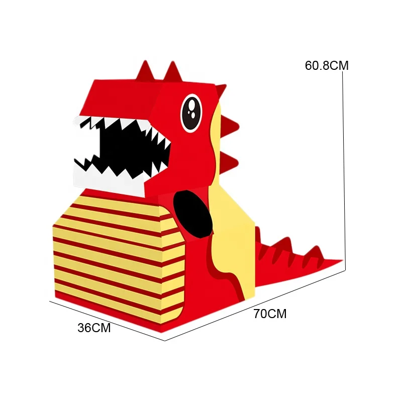 Indoor Outdoor Sport Games Toys Animal Role Play Cardboard Cosplay Wearable Cardboard Dinosaur Toy For Children