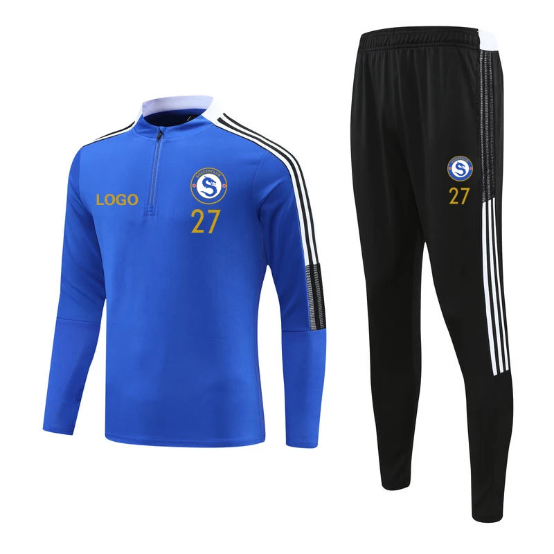 Wholesale Custom Adult Football Club Long Sleeve Training Soccer Tracksuit  Men Tracksuit and pants Sets