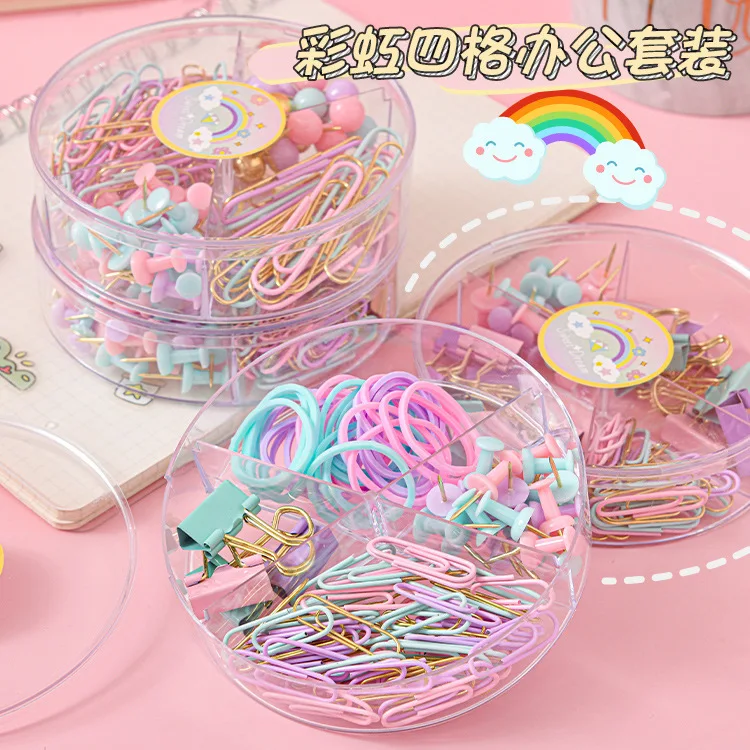 1 box Macaron colorbindingset,4stylesto choosefrom simple multi-purpose suitableforoffice students