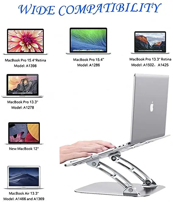 Подставка для ноутбука, алюминиевый эргономичный портативный компьютер, подставка для ноутбука, регулируемая подставка с несколькими углами