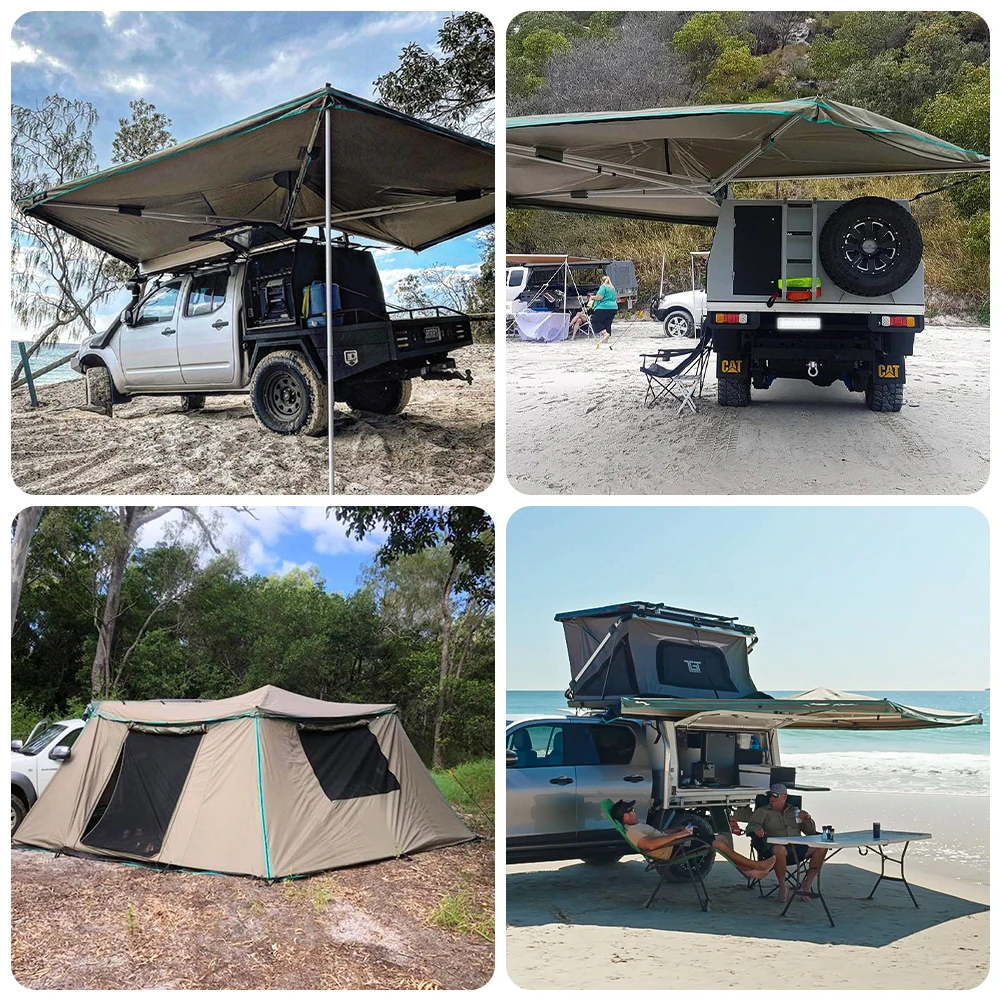 270 degree 2.7 meter awning tent 4x4 offroad car roof cheap rv inflatable awning tent semi auto