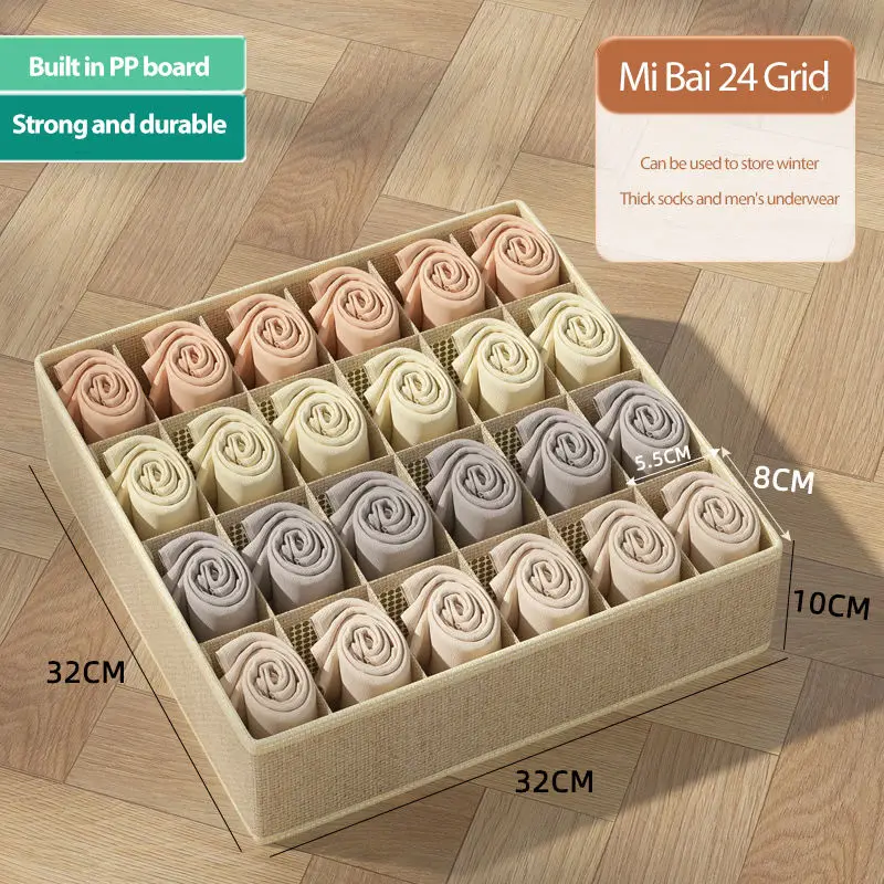 PP Board Foldable Drawer Storage Organizer Closet Divider Boxes For Underwear Socks Tie Wardrobe Clothes Storage Organizers 3pcs