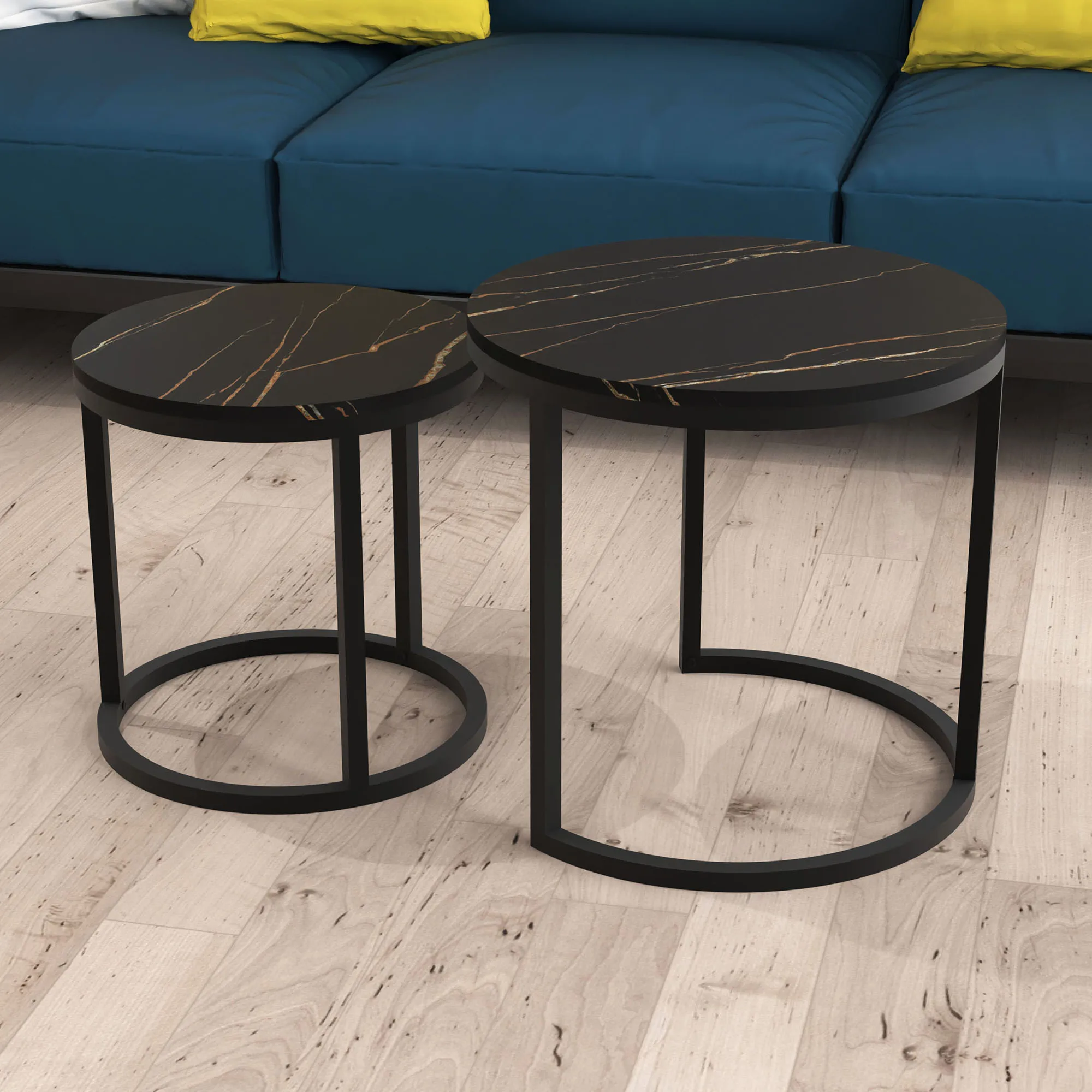 Simple design multi functional modern coffee table black marble center table for living room