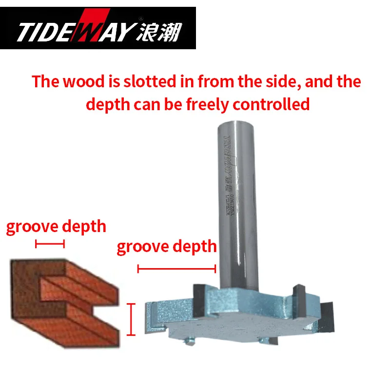 Tideway 4Flute 6Flute wood cutting tools 1/2 1/4 shank  T slot router bits  for wood woodworking