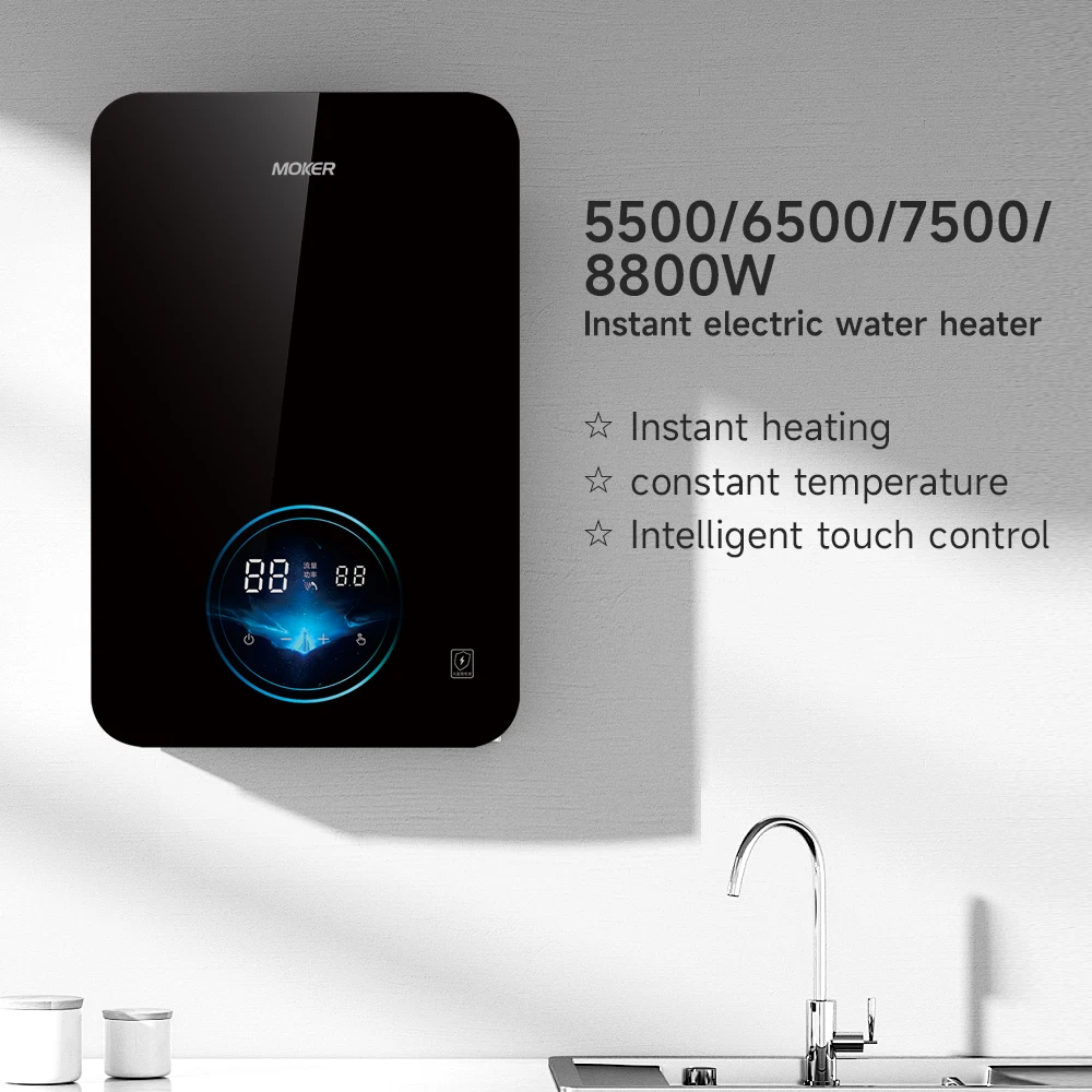 5KW 6KW 7KW 8.8kW Electric Instant Water Heaters Wall Mounted Instant Shower Hot Water Heater Kitchen Hot Water Tap Geyser