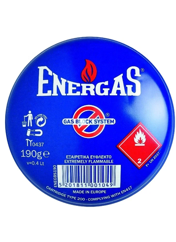  Energas 190gr Gas Cartridges With Block System Maximum Safety