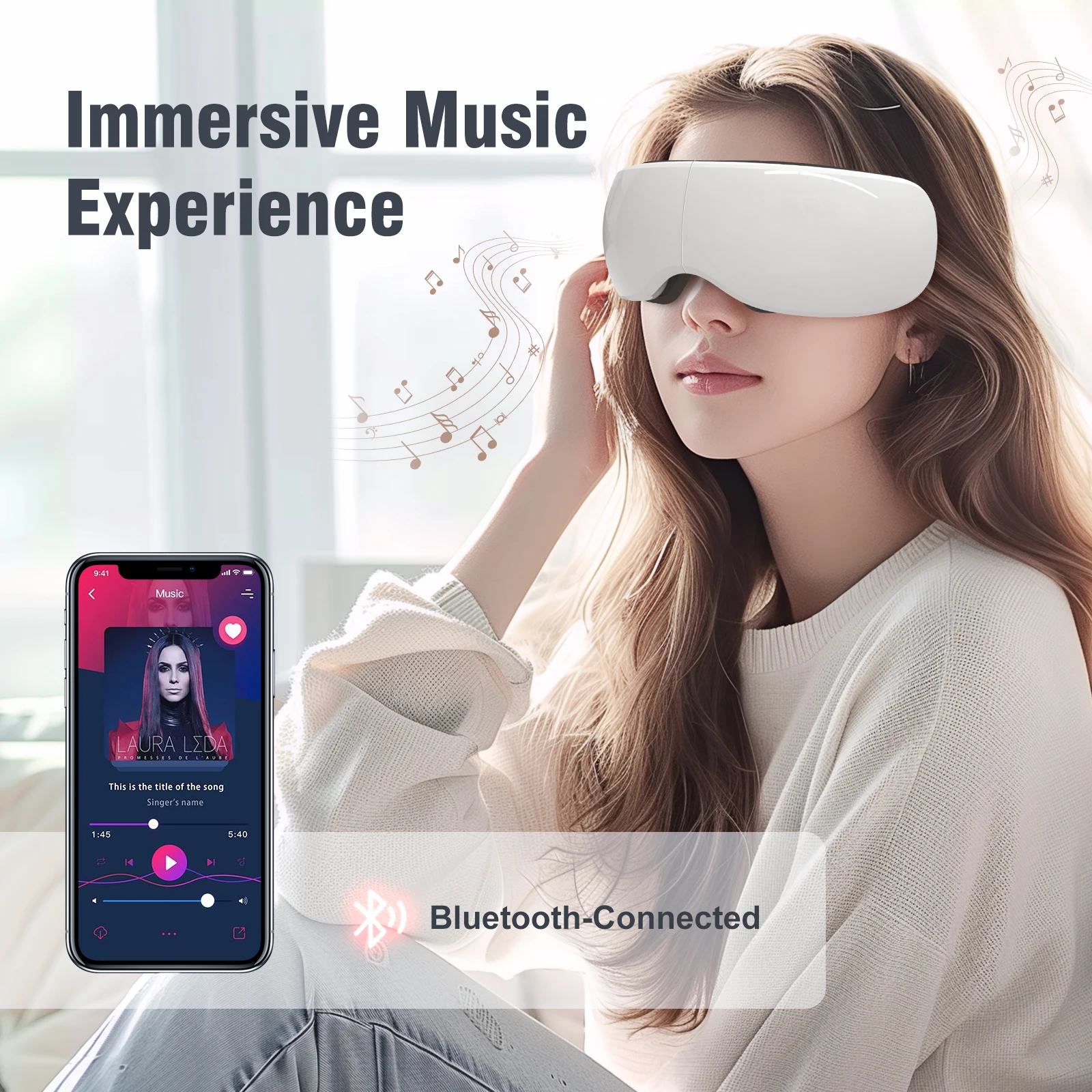 Wireless New Arrival Eye Massager Rechargeable Health Care Thermal Alleviate Eye Fatigue Migraine Relief Massager Eye